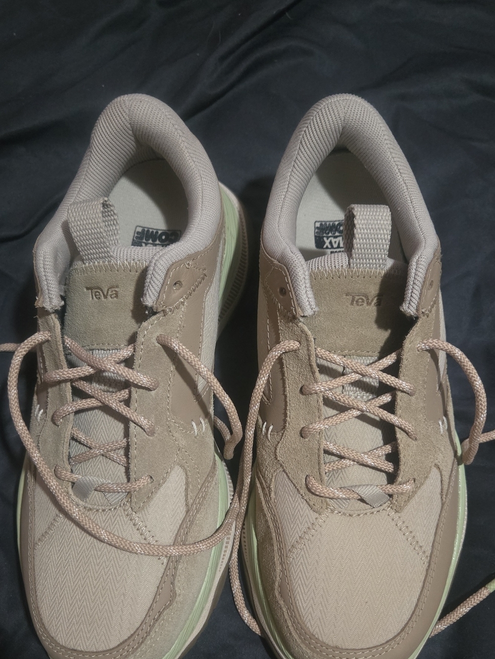 Teva Beige Hiking Sneakers with Pale Green Trim